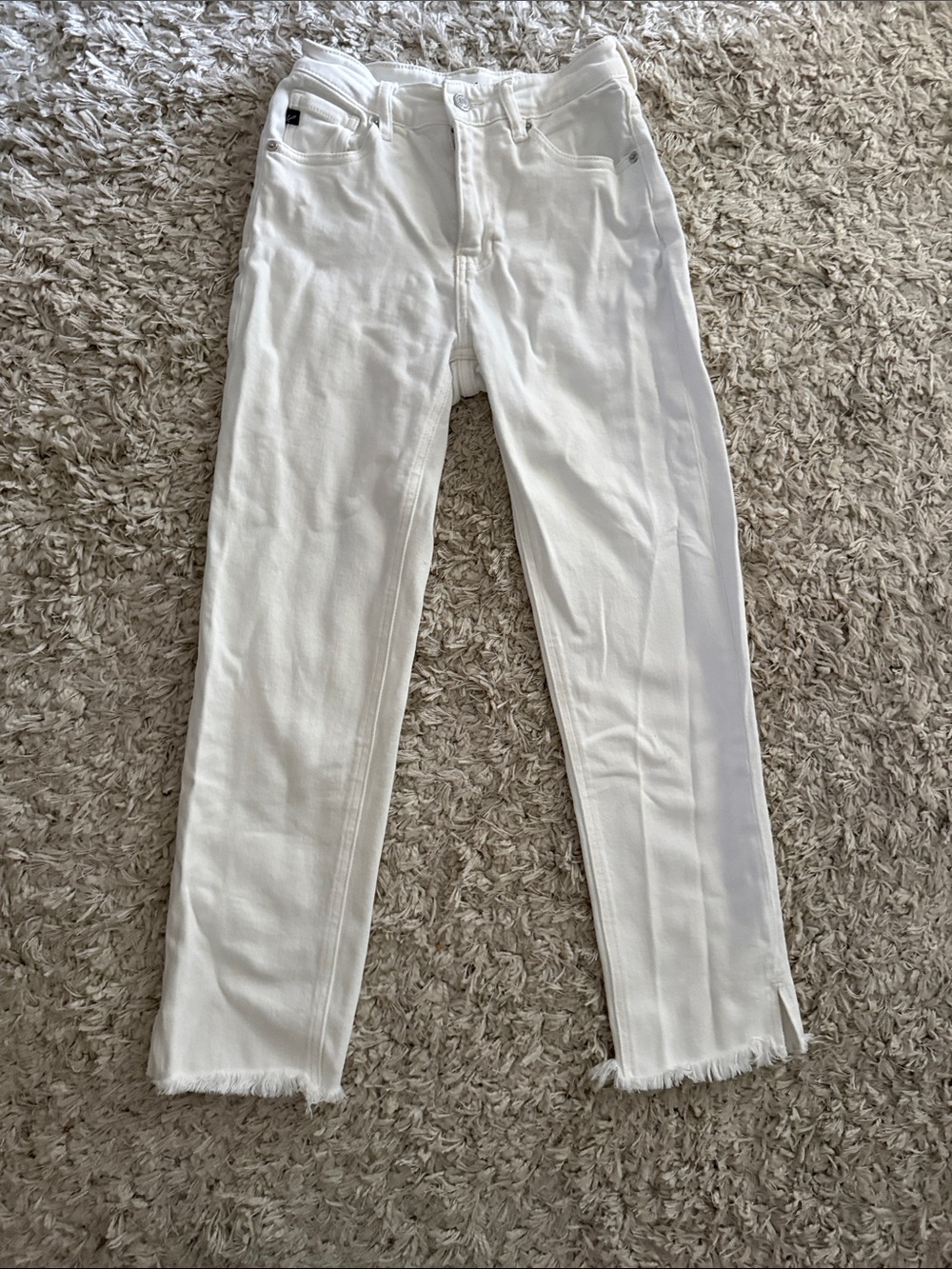 White Women's Raw-Hem Slim Jeans